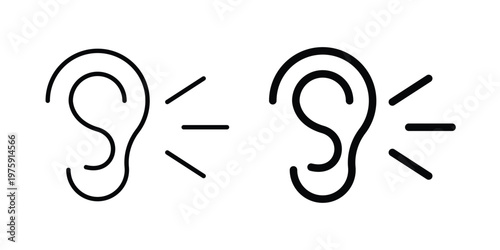 Listening icon. glyph solid icons collection. Line icons