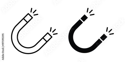 Magnet icon. glyph solid icons collection. Line icons