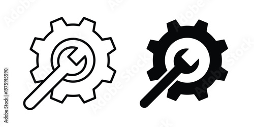 Maintenance icon on white background. linear pictogram. Flat symbols