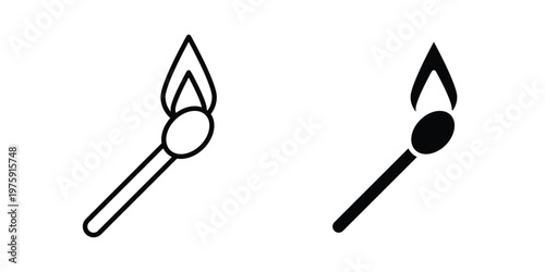 Matches icon. glyph solid icons collection. Line icons