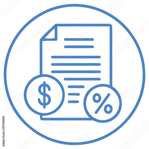 Financial document with dollar sign and percentage symbol