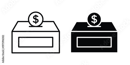 Money donation icon. glyph solid icons collection. Line icons
