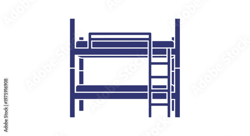 Simple bunk bed icon, modern flat design, isolated on white background