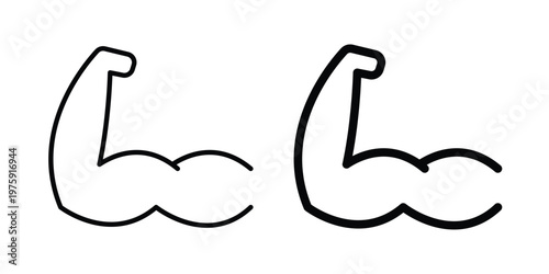 Muscle icon. glyph solid icons collection. Line icons