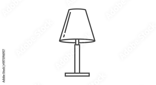 Minimalist Desk Lamp Outline Icon - Simple Lighting Element