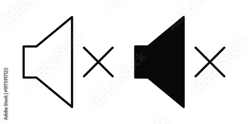 Mute icon. glyph solid icons collection. Line icons