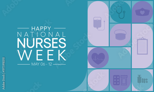 National Nurses week is observed every year from May 6 to 12, to mark the contributions that nurses make to society. Vector illustration.