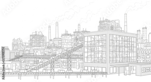 City Skyline with Tall Buildings.