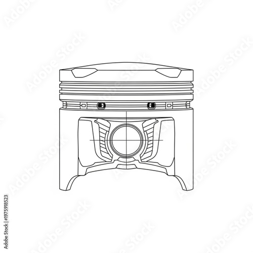 Detailed diagram of an engine piston.