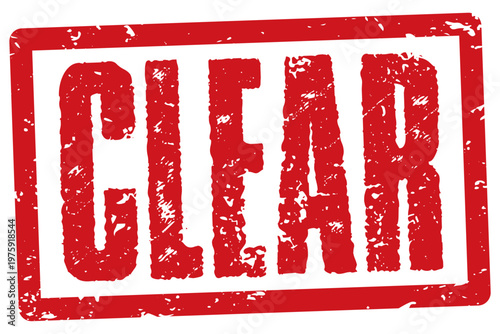 Clear red rubber stamp with grunge texture