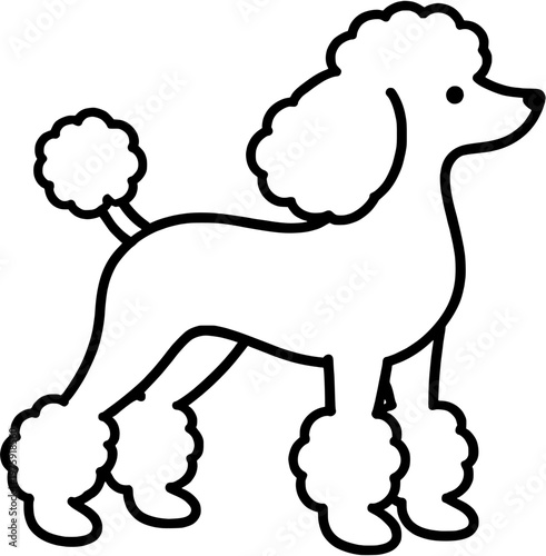 Poodle Outline Dog Vector Icon Illustration