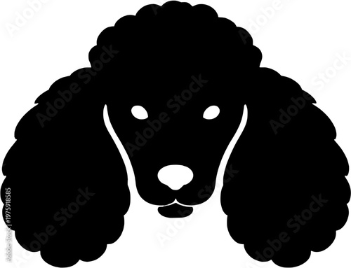 Poodle Head Silhouette Icon Vector Illustration