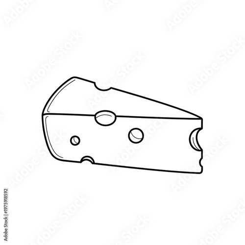Detailed drawing of cheese wedge.