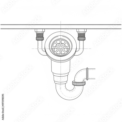 Detailed drawing of a water faucet.