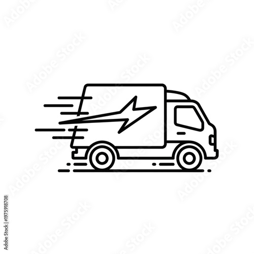Fast Delivery Truck with Lightning.