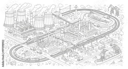 Large City with Roads and Buildings.