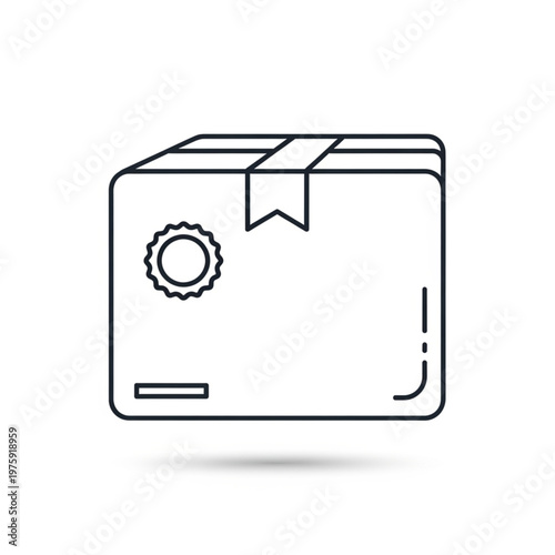 Line art of a safe box.