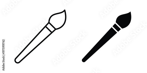 Paint brush icon. glyph solid icons collection. Line icons