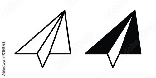Paper plane icon. glyph solid icons collection. Line icons