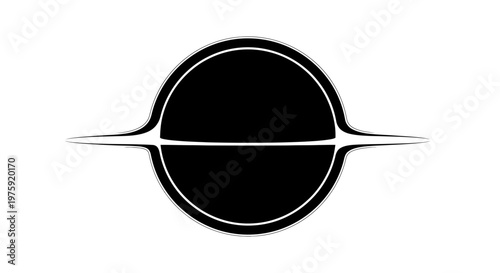 Abstract black circle with white outline on white background