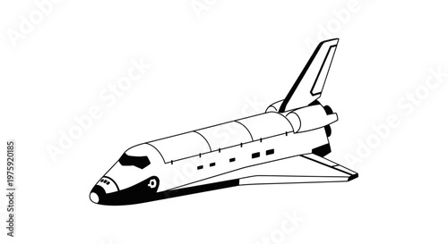 Space shuttle vector illustration, isolated on white background