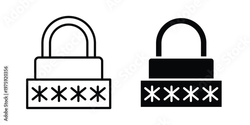 Password icon. glyph solid icons collection. Line icons