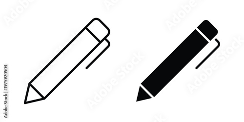 Pen icon. glyph solid icons collection. Line icons