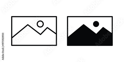 Picture icon. glyph solid icons collection. Line icons