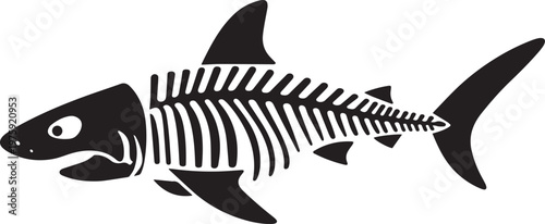 Shark Silhouette Collection Black White Ocean Predator Icons Set