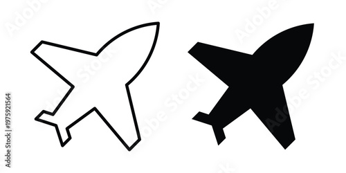 Plane icon. glyph solid icons collection. Line icons
