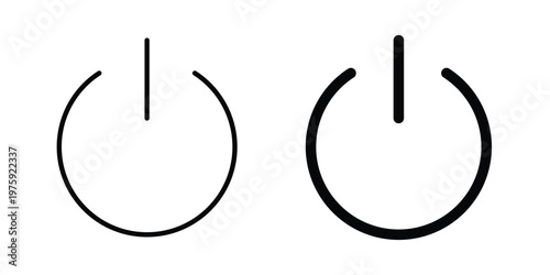 Power button icon. glyph solid icons collection. Line icons