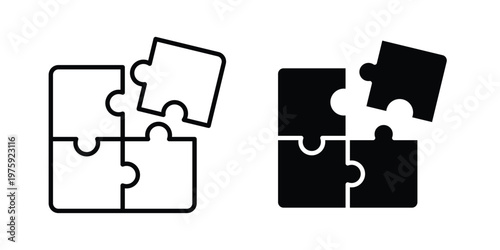 Puzzle piece icon. glyph solid icons collection. Line icons