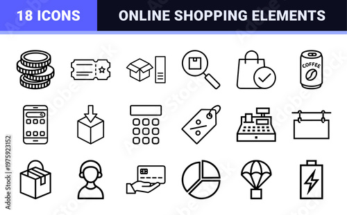 Minimalist E-commerce And Retail Line Icons