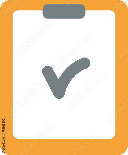 Orange clipboard with check mark