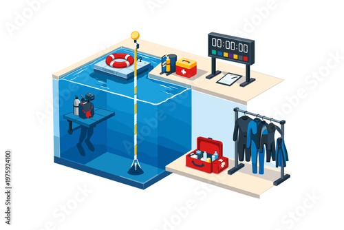 Underwater Safety Equipment Illustration