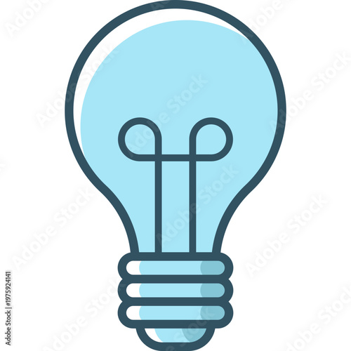 Light bulb icon learning idea education symbol flat illustration