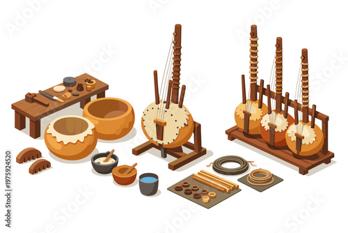 African Kora Instrument Crafting