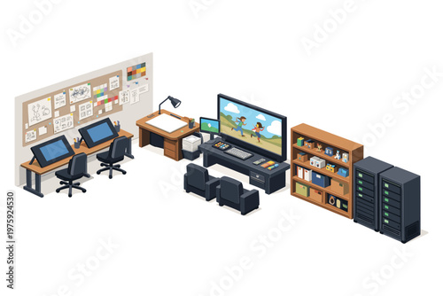 Creative Studio Setup Isometric