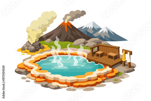 Geothermal Hot Spring Landscape