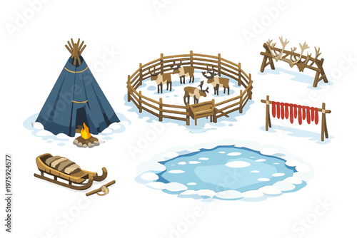 Arctic Reindeer Herder's Camp