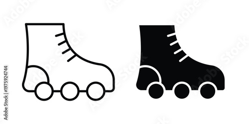 Roller skates icon. glyph solid icons collection. Line icons
