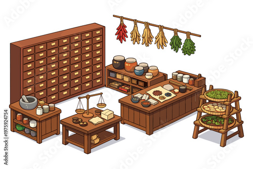 Traditional Apothecary Shop Interior