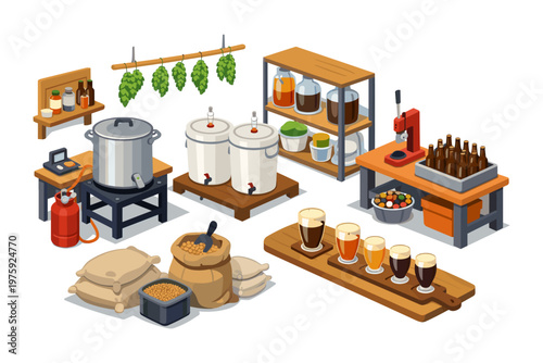 Home Brewing Equipment Setup