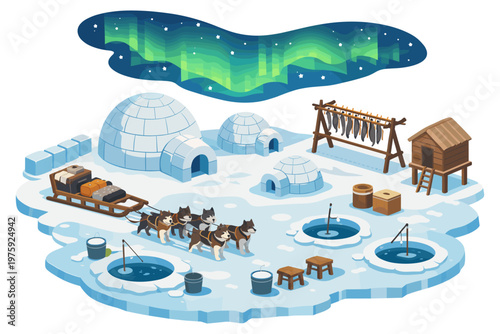 Arctic Village Scene