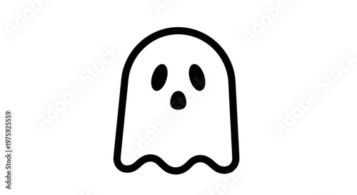 Simple Hand Drawn Cartoon Ghost Character Illustration.