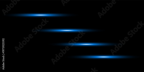 Laser lines of light. Horizontal neon light.