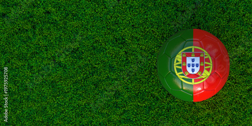Football Textured With The National Flag Of Portugal