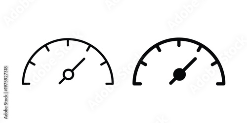 Speedometer icon. glyph solid icons collection. Line icons