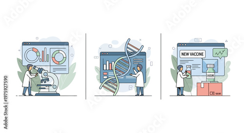 Bio lab team study DNA and use tools to make new vaccines for science and health research
