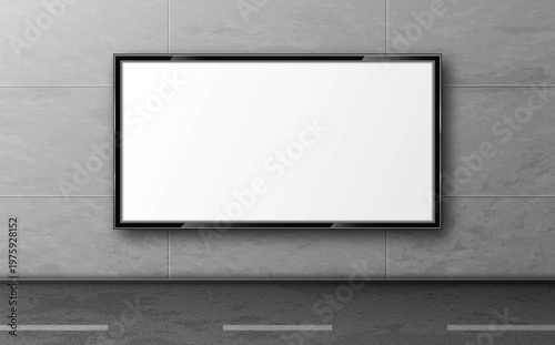 Street billboard for ad, display mockup on wall